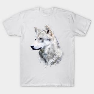 Dramabite Watercolor wolf wolves lover artsy artistic animal wildlife T-Shirt